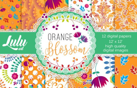 Download Orange Blossom Patterns - Orange Collection