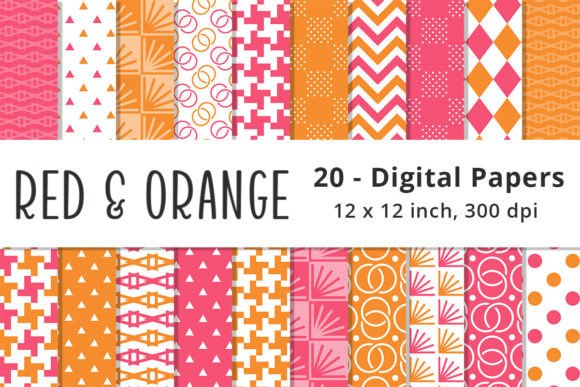 Download Summer Red and Orange Geometric Patterns - Orange Collection
